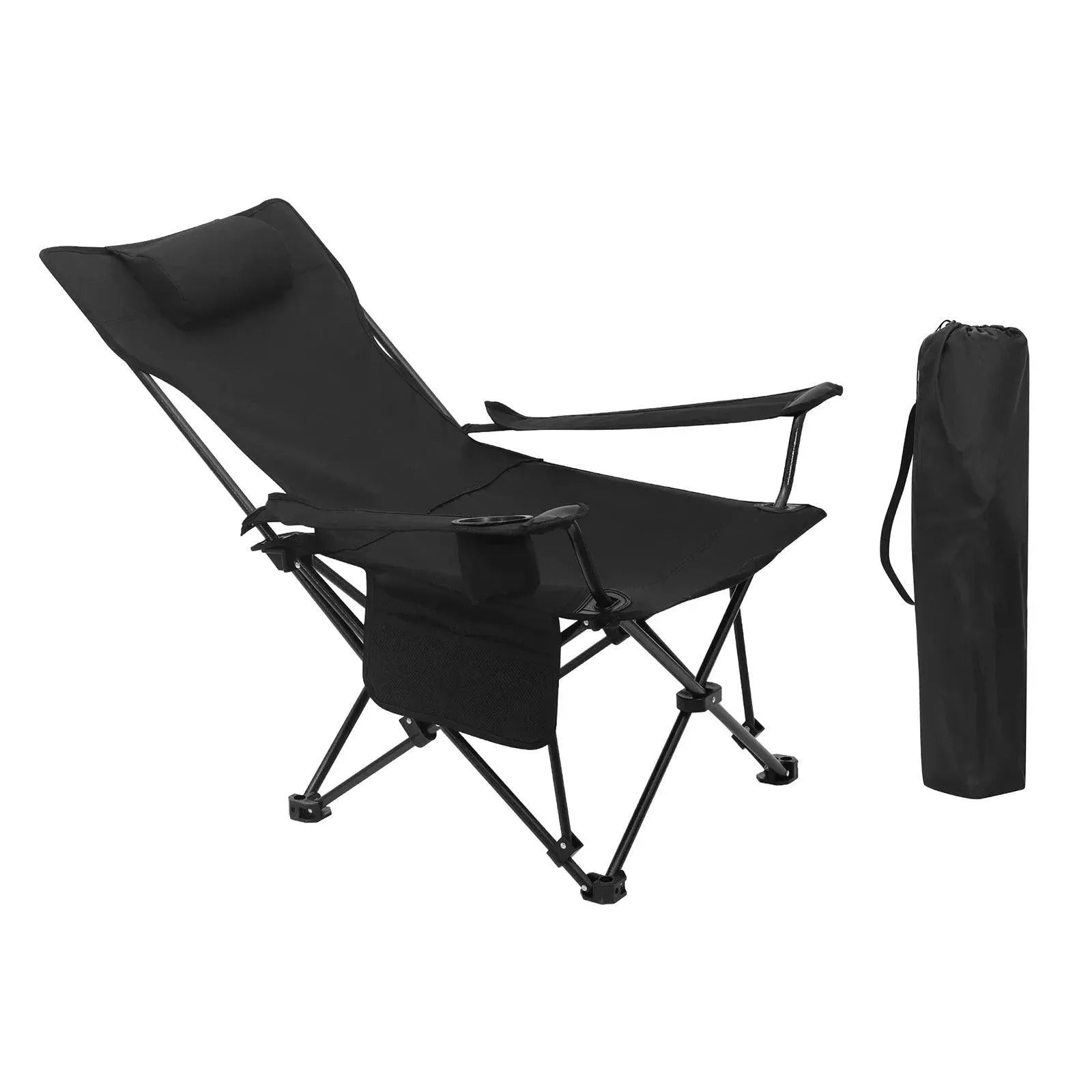 Feronza™ Opvouwbare Campingstoel met Hoofsteun, Bekerhouder en Opbergtas voor Buitenactiviteiten - Feronza